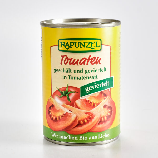 Kooritud tükeldatud tomatid omas mahlas 400g Rapunzel